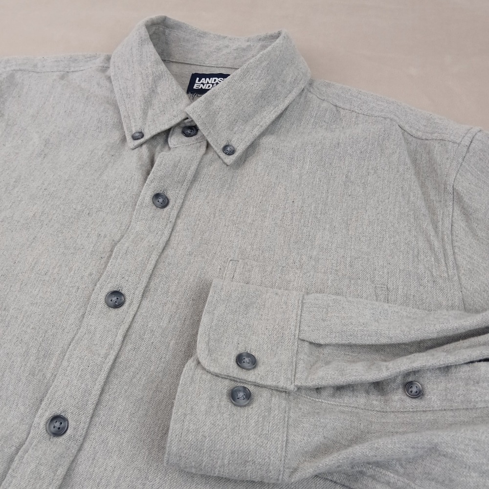 Lands End 2XLT Mens Shirt Flannel 26x31 Button Down Long Sleeve